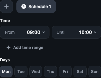 UnTrap weekly scheduling controls